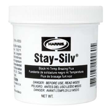 HARRIS SSBF1/2 Stay Silv Brazing Flux, 1/2 lb. Jar, Black, White