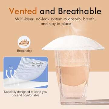 NCVI Disposable Nursing Pads, Breastfeeding Pads for Leaking Milk, Stay Dry & Ultra Absorbent, Breast Pads with Leak-Proof Design, Nipple Pads Thin and Soft, 80 Count