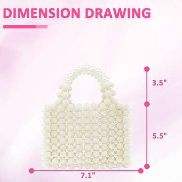 QTKJ Women Pearl Purse - Elegant Clutch for Parties and Weddings