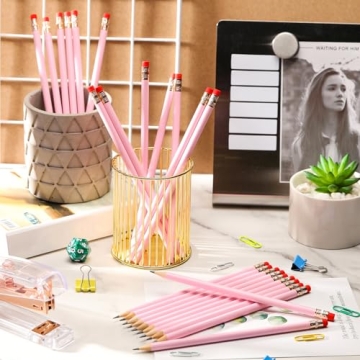 Outus 24 Colorful Round Pencils with Eraser for Everyone
