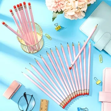 Outus 24 Colorful Round Pencils with Eraser for Everyone