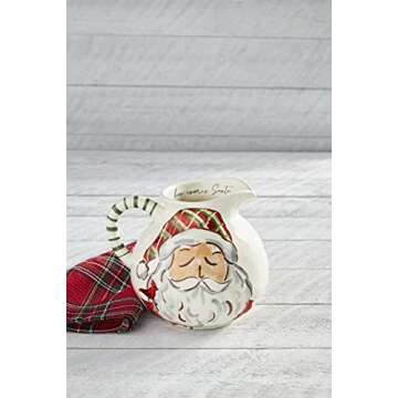 Mud Pie Christmas Santa Pitcher, Multi, 90 oz