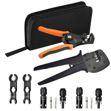 Solar PV Connector Crimper Tool Kit for 14/12/10AWG (2.5/4.0/6mm²) Solid Copper Pins, Crimping and ...