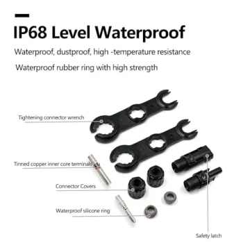 Solar PV Connector Crimper Tool Kit for 14/12/10AWG (2.5/4.0/6mm²) Solid Copper Pins, Crimping and Stripping Tools, Spanner Bag for Photovoltaic