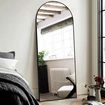 ITSRG Full Length Mirror with Stand, 34"x76" Floor Mirror Freestanding, Arched Wall Mirror, Oversize...