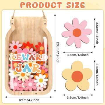 61pcs Daisy Flowers Reward Jar for Kids, Potty Training Behavior Training Reward Chart and Chore Cha...