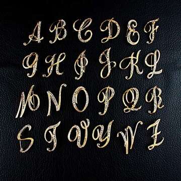 Elegant Letter Brooch Pins for Women with Rhinestones