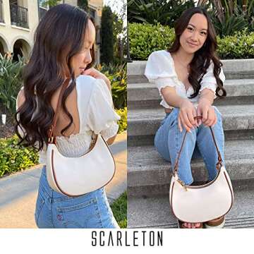 Scarleton Purses for Women, Crossbody Bags for Women, Lightweight with 2 Straps Shoulder Bag for Casual & Party, H208841 Off White