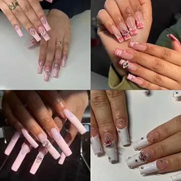 25 PCS Planet Nail Art Charms White Pink 3D Cross Nail Art Supplies with Rhinestones Saturn Shape Design Nail Gems Shiny Nail Jewelry Acrylic Accessories for Women Nail Decorations