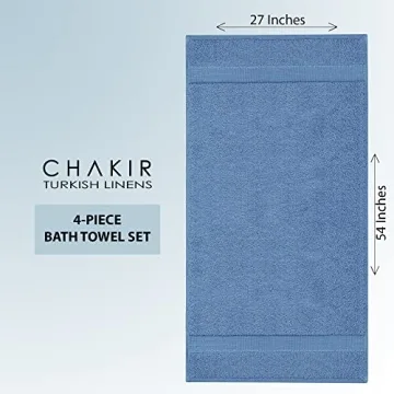 Luxury 100% Cotton Turkish Bath Towels Set of 4 Wedgewood