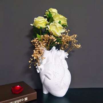 Heart Shaped Resin Flower Vase for Home Decor