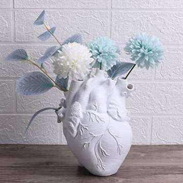 Heart Shaped Resin Flower Vase for Home Decor