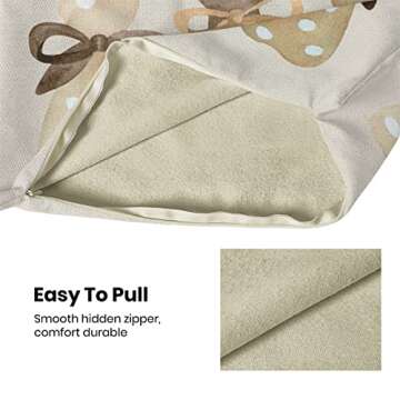 CXMEIFLY Easter Pillow Covers 18 x 18 Inch Set of 2 for Vintage Polka Dot Love Heart Bunny Decor Throw Pillows Spring Bow Rabbit Outdoor Farmhouse Decorative Cushion Cases for Couch Bed Decoration