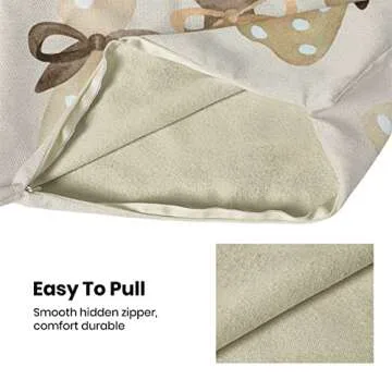 CXMEIFLY Easter Pillow Covers 18 x 18 Inch Set of 2 for Vintage Polka Dot Love Heart Bunny Decor Throw Pillows Spring Bow Rabbit Outdoor Farmhouse Decorative Cushion Cases for Couch Bed Decoration