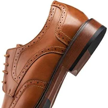 Jousen Men's Dress Shoes Classic Brogue Lightweight Oxford Business Brown Wingtip Shoes(MY625 Brown 11)