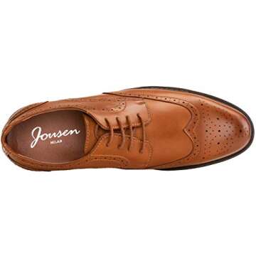 Jousen Men's Dress Shoes Classic Brogue Lightweight Oxford Business Brown Wingtip Shoes(MY625 Brown 11)