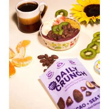 Daily Crunch Sprouted Almonds, 5 Ounce Resealable Bags (Family Pack, 5 Pack) (Packaging May Vary, Contains: Original Sprouted, Cherry Berry, Turmeric and Sea Salt, Nashville Hot, Cacao and Sea Salt