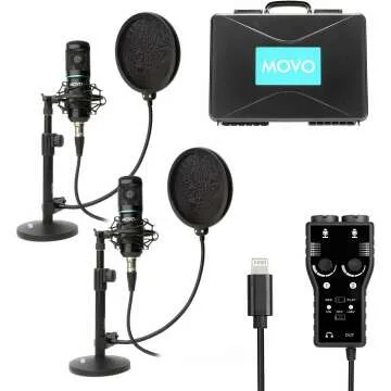 Podcast Equipment Bundle for 2 with Mixer & Mic