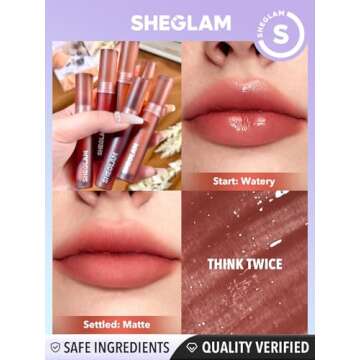 SHEGLAM Soft Haze Lip Blur Waterproof Liquid Lipstick Matte Transfer-Proof Lip Tint Lasting Super St...