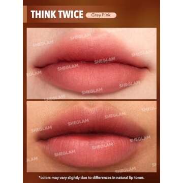 SHEGLAM Soft Haze Lip Blur Waterproof Liquid Lipstick Matte Transfer-Proof Lip Tint Lasting Super Stay Lip Stain-Think Twice