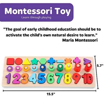 GeroCrew Montessori Number Puzzle for Kids Learning Fun