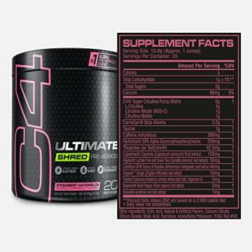 Cellucor C4 Ultimate Shred Pre Workout Powder for Men & Women, Weight Loss Supplement with Ginger Ro...