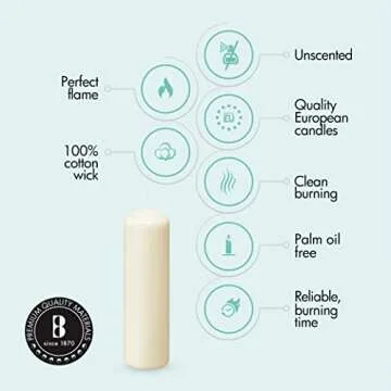 BOLSIUS 6 Ivory Pillar Candles Bulk - 3x9 Inches Candle Set - 116+ Hours Clean Burning - No Palm Oil - 0% Animal Fat - Premium European Quality - Unscented Dripless Any Occasion Pillars