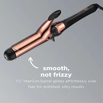 INFINITIPRO BY CONAIR Rose Gold Titanium 1 1/2-Inch Curling Iron, 1 ½ inch barrel produces soft wav...