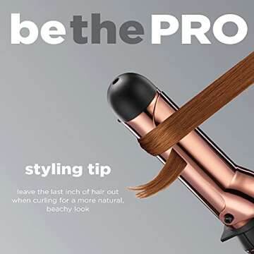 INFINITIPRO BY CONAIR Rose Gold Titanium 1 1/2-Inch Curling Iron, 1 ½ inch barrel produces soft waves – for use on medium and long hair