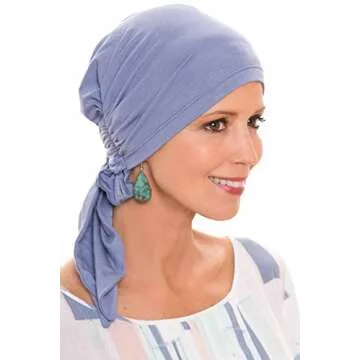 Boho Scarf | Pre Tied Head Scarves | Ready Tie Beanie Head Scarf Burgundy