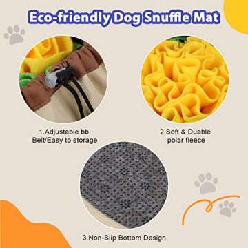 HOPET Snuffle Mat for Dogs - Fun Slow Feeder Play Game
