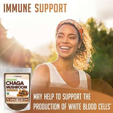 XPRS Nutra Organic Chaga Mushroom Powder - Premium USDA Organic Chaga Mushrooms Powder - Chaga Powde...