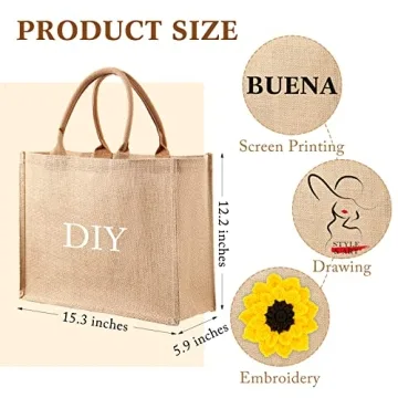 Shappy 10 Pack DIY Burlap Tote Bags for Versatile Gifts