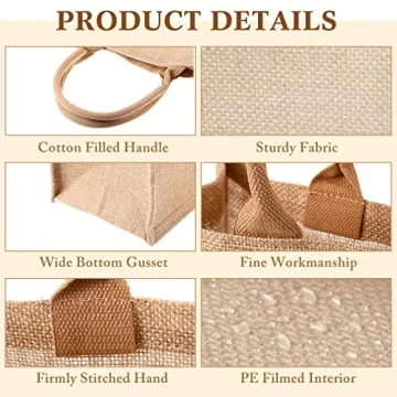 Shappy 10 Pack DIY Burlap Tote Bags for Versatile Gifts