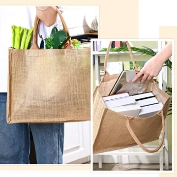 Shappy 10 Pack DIY Burlap Tote Bags for Versatile Gifts
