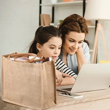 Shappy 10 Pack DIY Burlap Tote Bags for Versatile Gifts