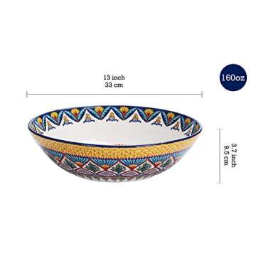 Bico Havana 13 Inch Ceramic Serving Bowl - Elegant & Safe
