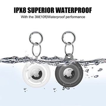 SUPFINE Airtag Holder 4 Pack Waterproof Leather Keychain