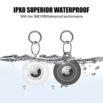 SUPFINE Airtag Holder 4 Pack Waterproof Leather Keychain