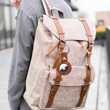 SUPFINE Airtag Holder 4 Pack Waterproof Leather Keychain