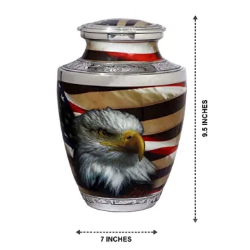 Patriotic American Flag Cremation Urn for Males