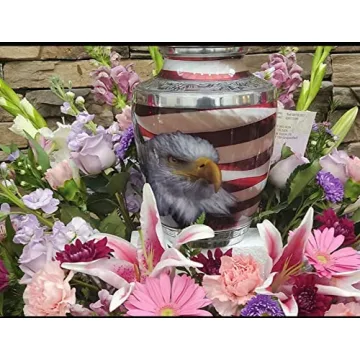 Patriotic American Flag Cremation Urn for Males
