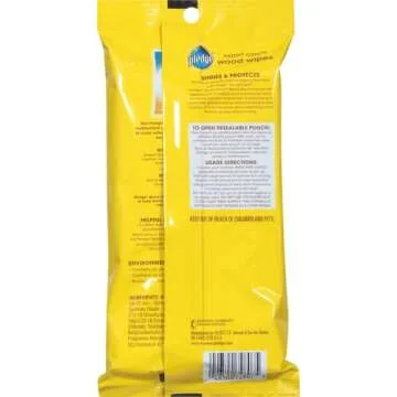 Pledge Wood Wipes Shine & Protect Lemon Scent 24 Count