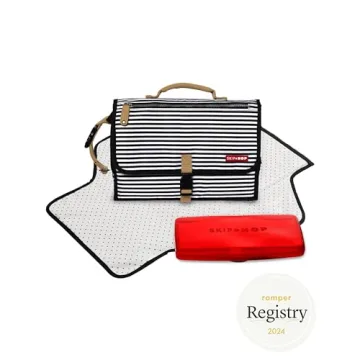 Skip Hop Portable Baby Changing Pad, Pronto, Black & White Stripe