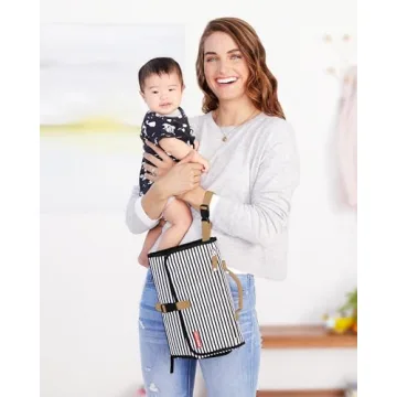 Skip Hop Portable Baby Changing Pad, Pronto, Black & White Stripe