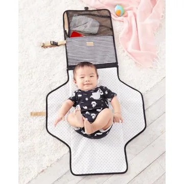 Skip Hop Portable Baby Changing Pad, Pronto, Black & White Stripe