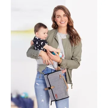 Skip Hop Portable Baby Changing Pad, Pronto, Black & White Stripe