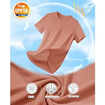 MAGCOMSEN Women's Short Sleeve T-Shirts UPF 50+ Sun Protection Quick Dry Athletic Running Workout Rash Guard Tops