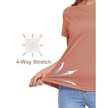 MAGCOMSEN Women's Short Sleeve T-Shirts UPF 50+ Sun Protection Quick Dry Athletic Running Workout Rash Guard Tops