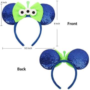 UNSPAZ Mouse Ears Headbands, Sequin Mouse Ears for Women Girls Boys, Shiny Bow Headband for Cosplay ...
